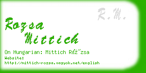 rozsa mittich business card